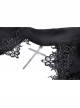 Gothic Lace Design Angel Wing Decoration Puff Short Sleeves Doll Mini Black Dress