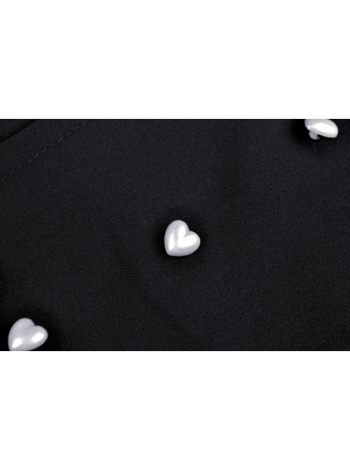 Black Gothic Lolita Button Decoration Lace-Trim Rabbit Ear Dress