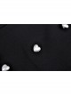 Black Gothic Lolita Button Decoration Lace-Trim Rabbit Ear Dress