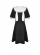 Black Gothic Lolita Button Decoration Lace-Trim Rabbit Ear Dress