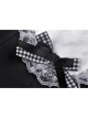 Black Gothic Lolita Button Decoration Lace-Trim Rabbit Ear Dress
