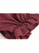 Victoria Black Red Tie Waist Lace Decoration Ruffle Trim Low V Neck Dress