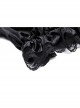 Gothic Lace Design Pearl Decoration Sexy Ruffle Off Shoulder Black Velvet Dress