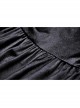 Gothic Lady Off Shoulder Pleated Lace Design Velvet Black Party Dress