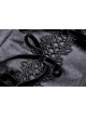 Gothic Lady Off Shoulder Pleated Lace Design Velvet Black Party Dress