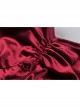 Gothic Lady Off Shoulder Pleated Lace Design Velvet Red Party Dress