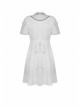 Gothic Pleated Lace Design  Princess White Puff Sleeves Dress