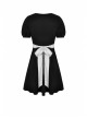 Black Lolita White Lace Big Bow Collar Short Sleeve Dress