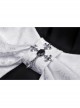 Black Lolita White Lace Big Bow Collar Short Sleeve Dress