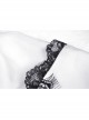 Gothic The heart Drip Lace Decoration Large Lapel Bandage Black  Blouse