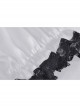 Gothic The heart Drip Lace Decoration Large Lapel Bandage Black  Blouse