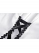 Gothic The heart Drip Lace Decoration Large Lapel Bandage Black  Blouse