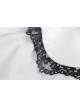 Gothic The heart Drip Lace Decoration Large Lapel Bandage Black  Blouse