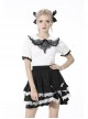 Gothic The heart Drip Lace Decoration Large Lapel Bandage Black  Blouse