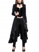 Black Gothic Pattern Printing Decoration Buckle Strap Design Jacket Of Sides Long Middle Short