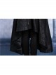 Black Gothic Pattern Printing Decoration Buckle Strap Design Jacket Of Sides Long Middle Short