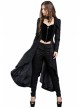 Black Gothic Pattern Printing Decoration Buckle Strap Design Jacket Of Sides Long Middle Short