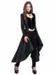 Black Gothic Pattern Printing Decoration Buckle Strap Design Jacket Of Sides Long Middle Short