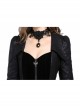 Black Gothic Pattern Printing Decoration Buckle Strap Design Jacket Of Sides Long Middle Short