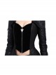 Black Gothic Pattern Printing Decoration Buckle Strap Design Jacket Of Sides Long Middle Short