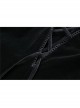Gothic Cross Decoration Double-Breasted Design Frilled Lace Lapel Long Velvet Black Jacket
