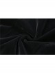 Gothic Cross Decoration Double-Breasted Design Frilled Lace Lapel Long Velvet Black Jacket