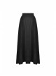 Black Gothic Vintage Elastic Waist Design Multi-Frills Chiffon Long Skirt