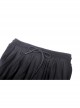 Black Gothic Vintage Elastic Waist Design Multi-Frills Chiffon Long Skirt