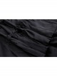 Black Gothic Vintage Elastic Waist Design Multi-Frills Chiffon Long Skirt
