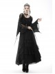 Black Gothic Vintage Elastic Waist Design Multi-Frills Chiffon Long Skirt