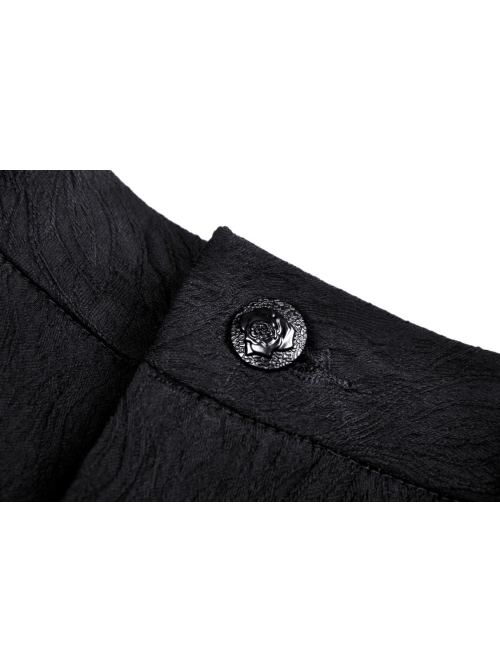 Punk Sexy Hollow Out Lace Pattern Decoration Black Bell Trousers