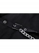 Gothic Metal Ghost Hand Decoration Black High Waist Mini Shorts