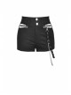 Gothic Metal Ghost Hand Decoration Black High Waist Mini Shorts