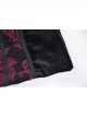 Gothic Black And Red Graphic Printing Design Chest Strap Decoration Flared Sleeves Female T-shirt