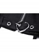 Black Punk Heart-Shaped Metal Buckle Decoration Sexy Waist Zip Top