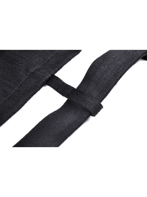 Black Punk Heart-Shaped Metal Buckle Decoration Sexy Waist Zip Top
