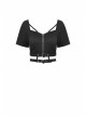 Black Punk Heart-Shaped Metal Buckle Decoration Sexy Waist Zip Top