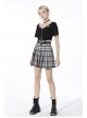 Black Punk Heart-Shaped Metal Buckle Decoration Sexy Waist Zip Top