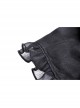 Gothic Black Strappy Waist Design Metal Pin Zip Short Top