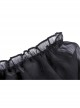 Gothic Black Strappy Waist Design Metal Pin Zip Short Top