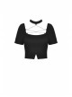 Black Punk Metal Chain Decoration Chest Square Neck Short Top
