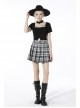 Black Punk Metal Chain Decoration Chest Square Neck Short Top