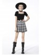 Black Punk Metal Chain Decoration Chest Square Neck Short Top