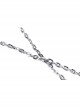 Black Punk Metal Chain Decoration Chest Square Neck Short Top