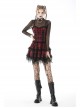 Gothic Women Pleated Lace Sexy Transparent High Neck Daily Top
