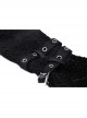 Black Punk Metal Orifice Decoration Warm Wooly Heart-Shaped Plaid Cat Claw Gloves