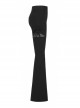Punk Side Open Drawstring Design Sexy Elastic Black Flared Pants
