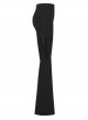 Punk Side Open Drawstring Design Sexy Elastic Black Flared Pants