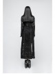 Gothic Retro Rose Pattern Printing Decoration Black Lace Rope Dress