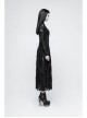 Gothic Retro Rose Pattern Printing Decoration Black Lace Rope Dress